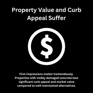 Damaged surfaces show how poor concrete removal affects property value and curb appeal negatively